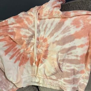 Tie-Dye Hoodie in Pink and Cream